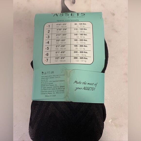 Spanx Assets sz 4 Black Textured Diamond NetTights Style 2404 NWT lot of 5 - Picture 4 of 13